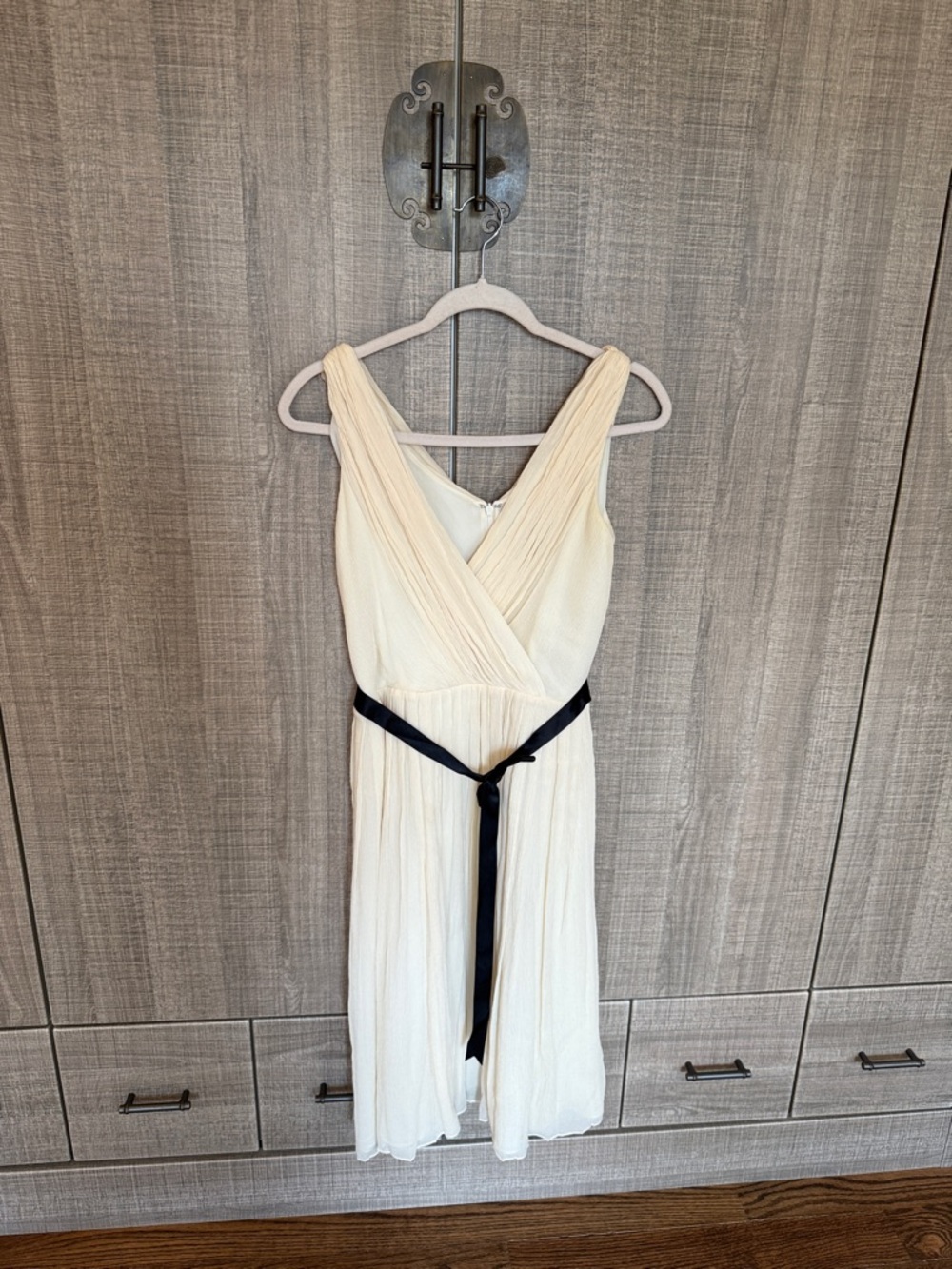 Lauren Ralph Lauren 100% Silk Dress With Contrast Belt